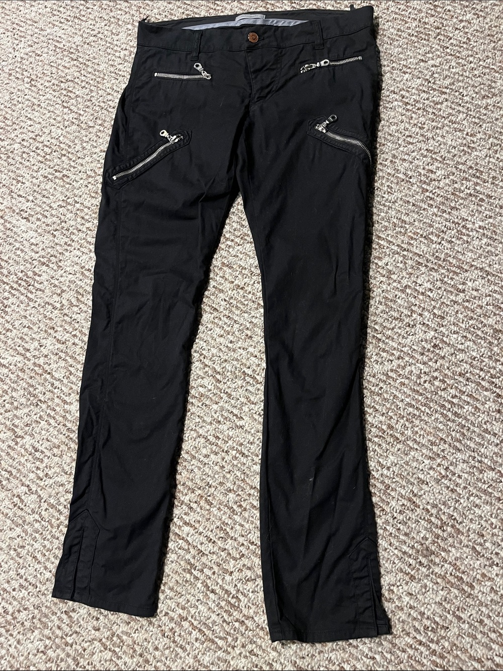 Hunkydory Stockholm Black Zipper Pants with Branded Hardware